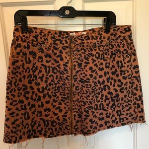 Free People Cheetah Print Skirt (Size 31)